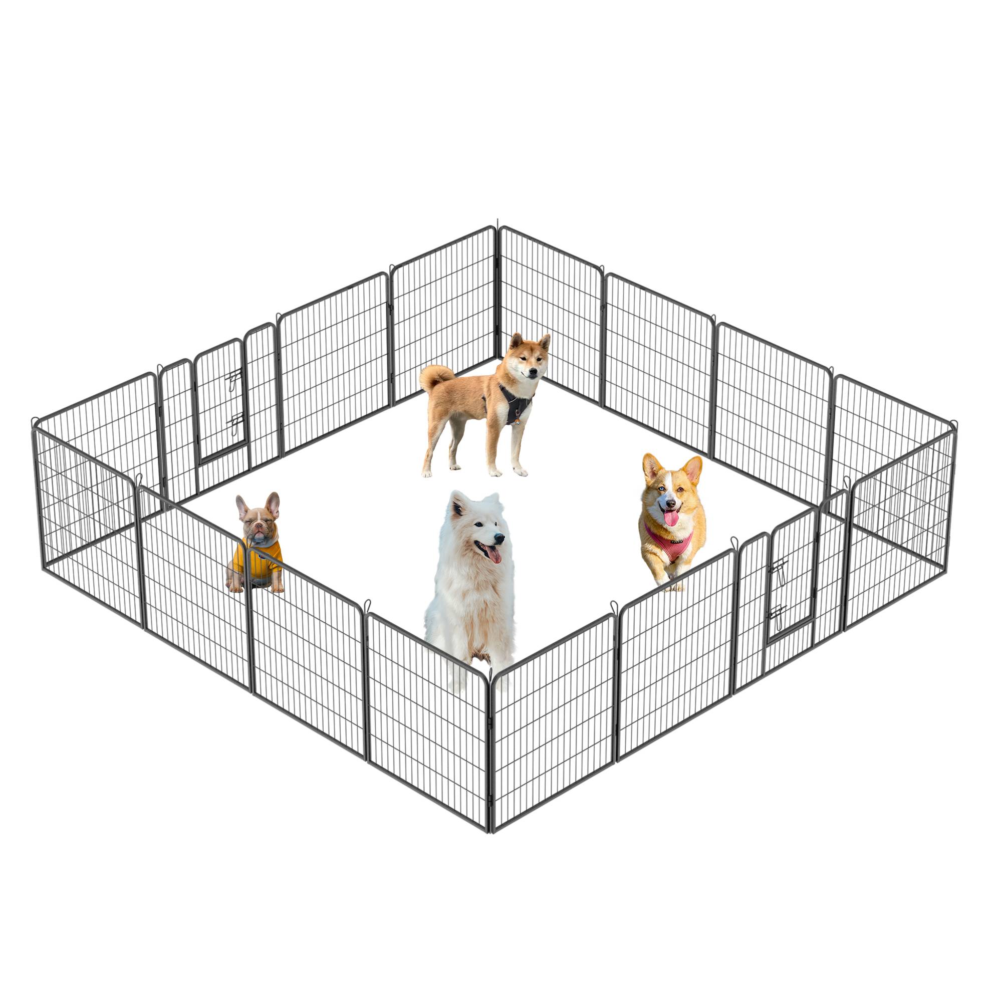 Dog Pens Outdoor 16 Panels Metal Portable Dog Playpen Dog Fence With Doors Dog Pens Outdoor 16 Panels Metal Portable Dog Playpen Dog Fence With Doors